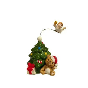 Vintage Christmas Tree w/Flying Angel Music Box Made Japan